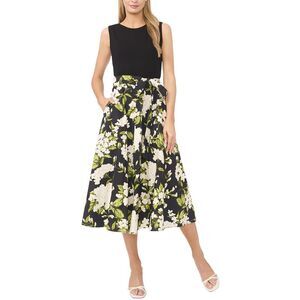 chinese dress ladies Short Sleeve Crew Neck Midi Dress With Pointelle And Rib | Maraiss main image 0